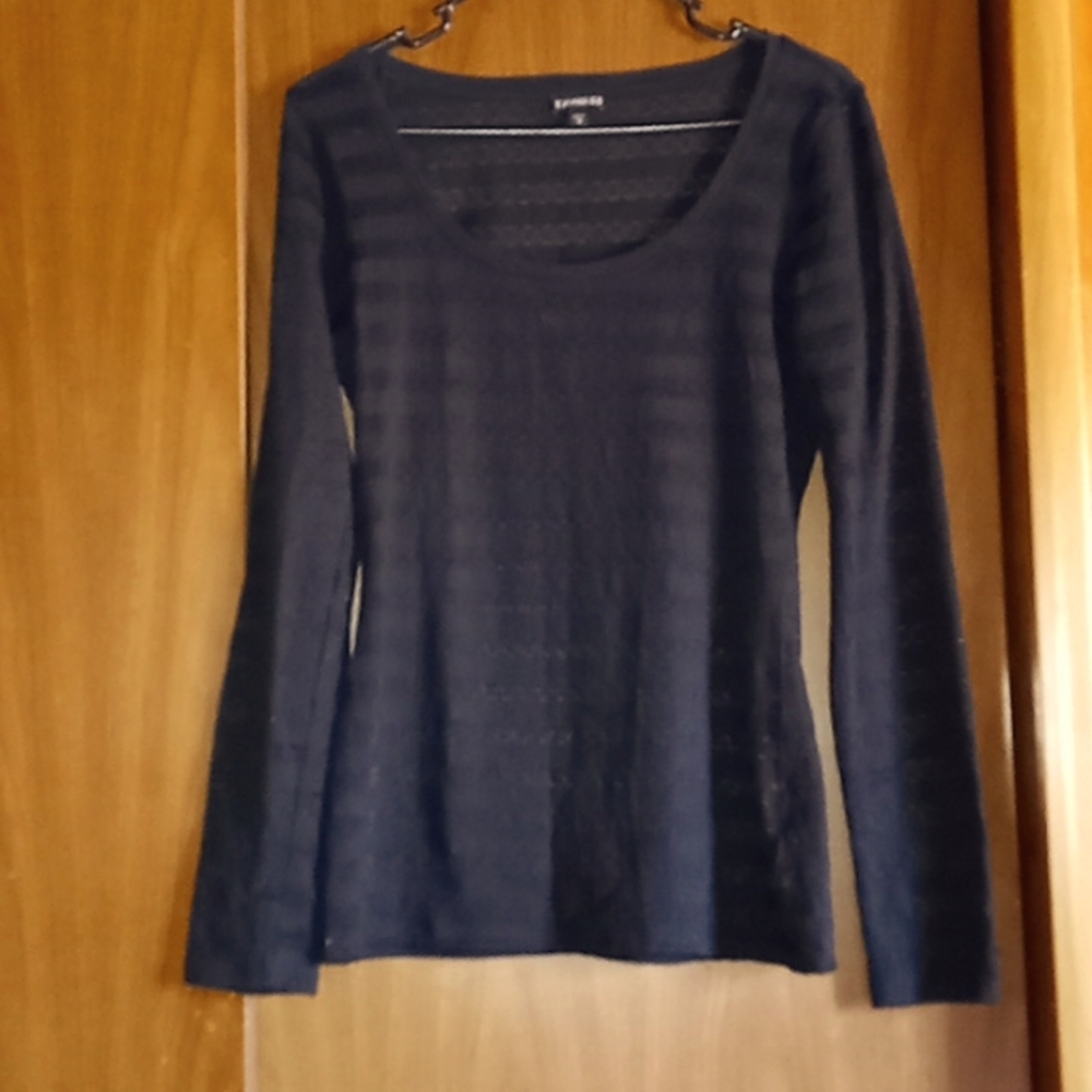 Express Scoop Neck Lace Stripe Tee